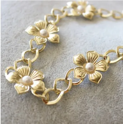 Flower Charm Stretchy Headband Chain Women Metal Head Chain Band Gold/Silver Tone Forehead Dance Headbands