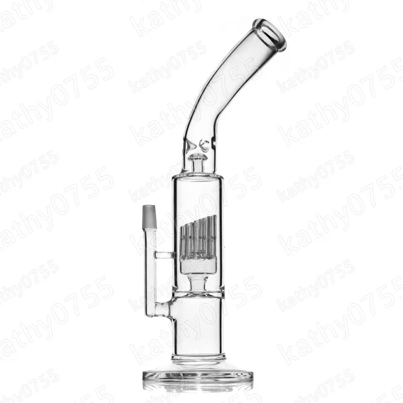 Vattenglasrör Splash Guard Oil Rig Diffuser Percolator 18.8mm Rökning Rör glas Bongs 13,8 inches Tall