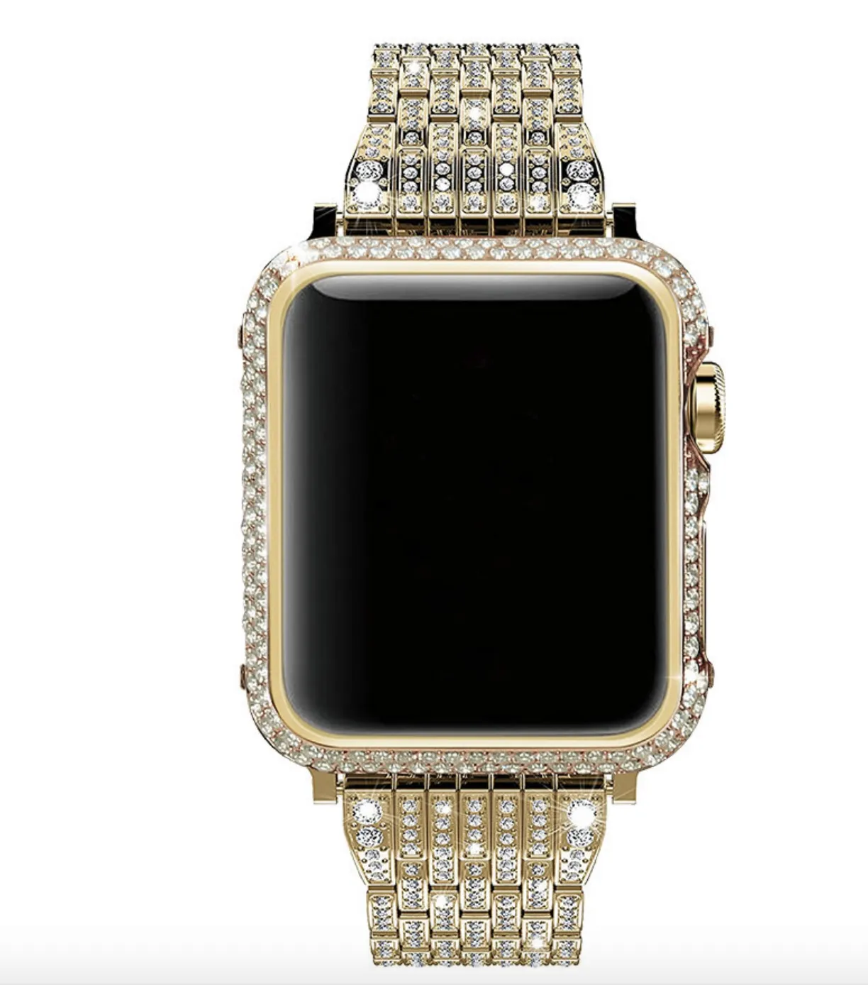 40mm 44mm Luxury Crystal Rhinestone Diamond Watch Band with Rhinestone Crystal Diamond Metal Bezel Cover case For Apple Watch Seri7872569