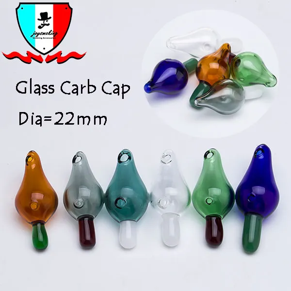 Raucherzubehör Bubble Carb-Kappe aus Glas mit Loch an der Seite, Durchmesser 22 mm, ohne Kuppel für Quarz-Banger-Nails-Dab-Bohrinseln