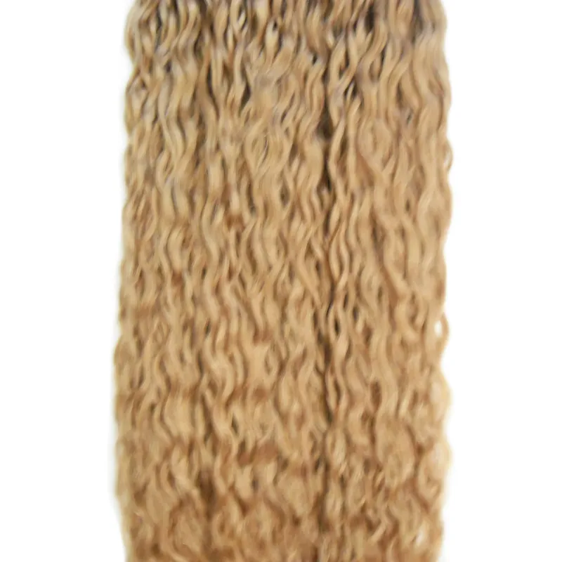 Micro Loop Nano Curly Ring Extensions Włosy 1 g / s 300g Kręcone Human Fusion Fusion Remy Natural Hair