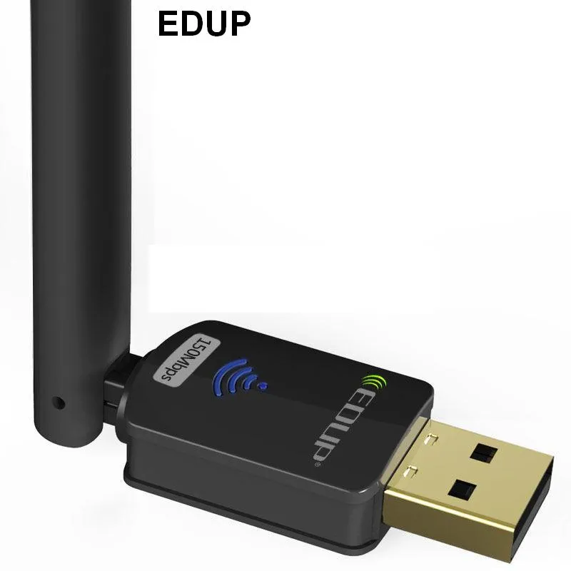 EDUP USB WIFI Adapter 150Mbps Hög förstärkning 6DBI WIFI Antenna 802.11n Långdistans USB Wi-Fi-mottagare Ethernet Network Card
