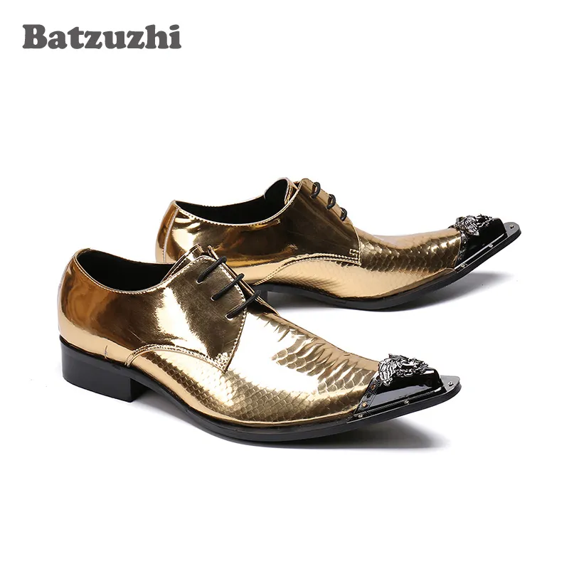 Metal Tip Patent Leather Oxfords - Men's Dress Shoes: Gold Party, Runway, & Wedding Style - Luxury Italian Footwear from Dhgate Dress Shoes - price 141.36 Metal Tip Patent Leather Oxfords - Men's Dress Shoes: Gold Party, Runway, & Wedding Style - Luxury Italian Footwear from Dhgate Dress Shoes - price 141.36