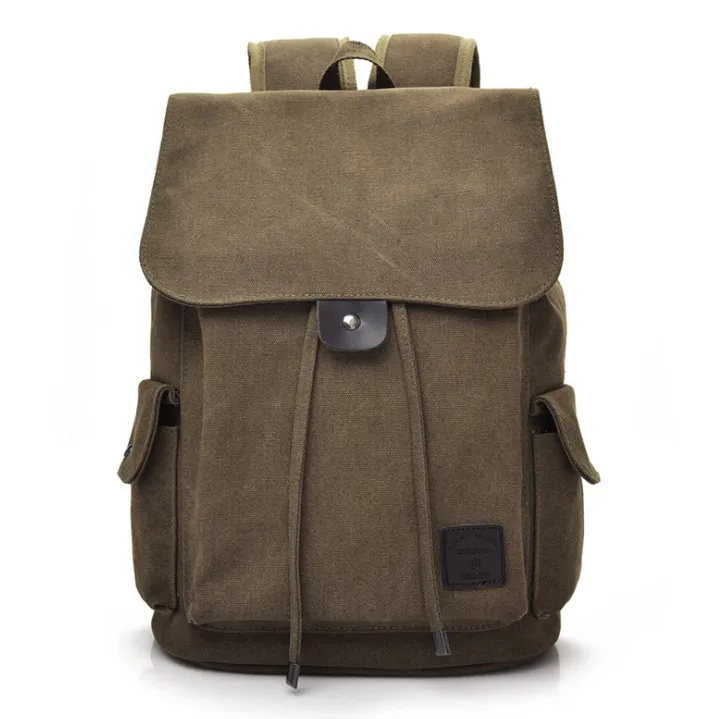 Mode Canvas Vintage Ryggsäck Läder Casual Bookbag Mäns Ryggsäck - Utomhus Camping / Vandring / Rese Ryggsäckar