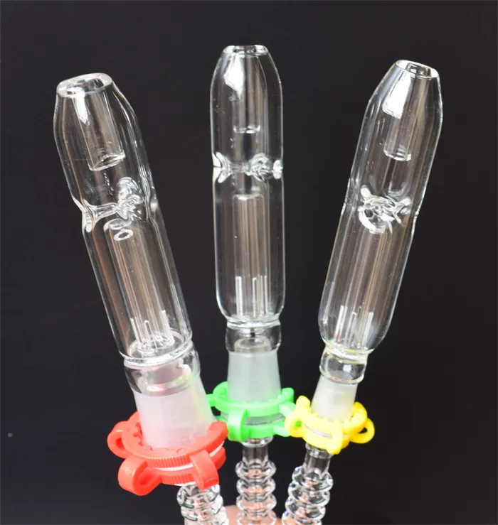Mini Nectar Collector Kit med kvartsspets 10 mm 14 mm 18 mm inverterad spik miniglaspipa Oljerigg koncentratrör för rökrör