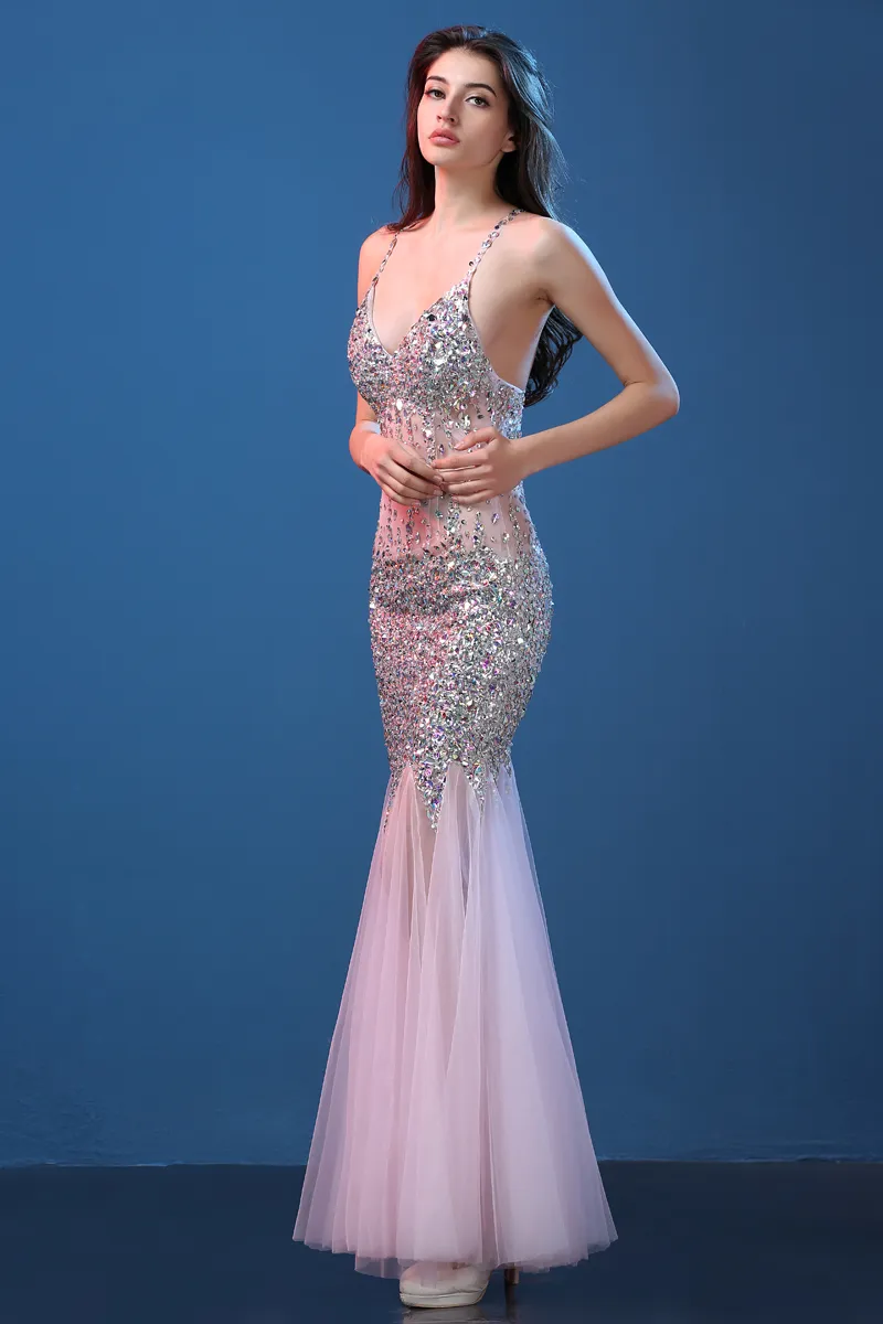 Mermaid Evening Dresses New Fish Tail Slim Dresses Banquet Party Dresses Nightclub Sexy V-neck High-end Prom Gowns HY1613