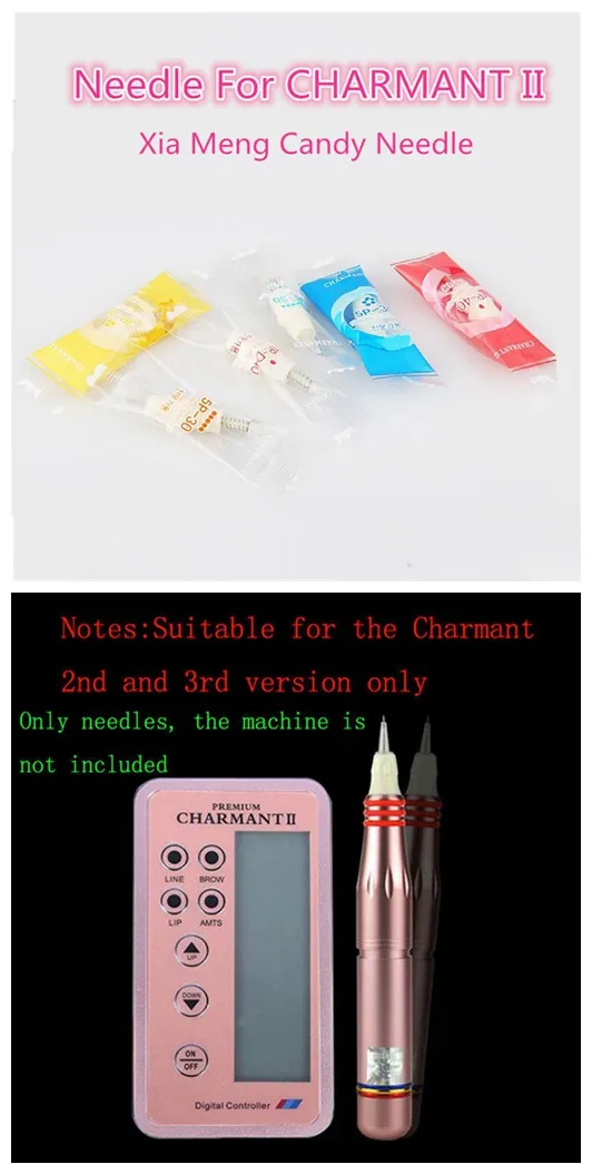 Puntas de cartucho de microagujas de repuesto para Charmant permanente 2 cejas, delineador de ojos, labios, maquillaje rotativo, máquina de pluma de tatuaje MTS, cuidado de la piel, belleza