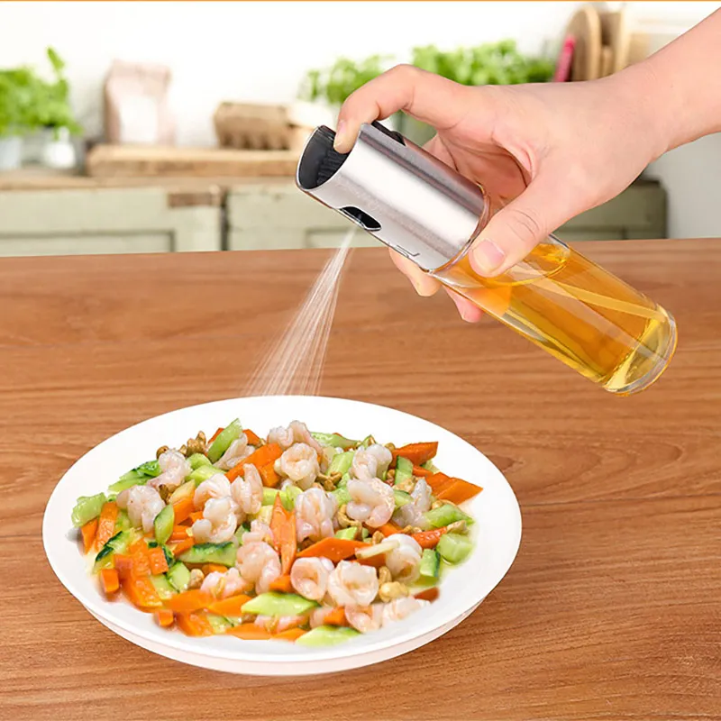 Spruzzatore di olio per la cottura Dispenser di olio per bottiglie in acciaio inossidabile e vetro per utensili da cucina / Insalata per friggere / Cottura al forno WX9-561