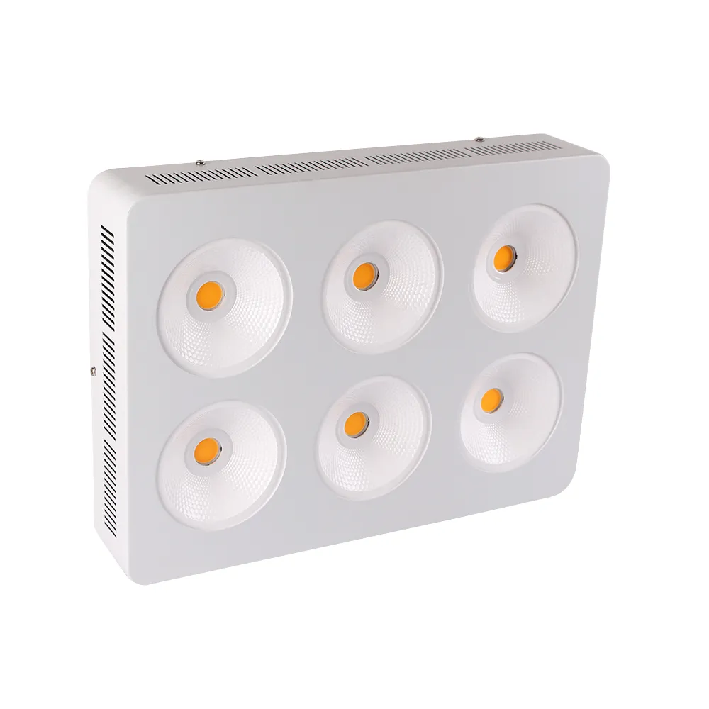 600-W-COB-LED-Wachstumslichtpanel mit vollem Spektrum und 6 Cree CXB3590 3500K-CD-Behältern mit 80 CRI-Lampen für die Aussaat, das Wachstum und die Blüte im Innenbereich