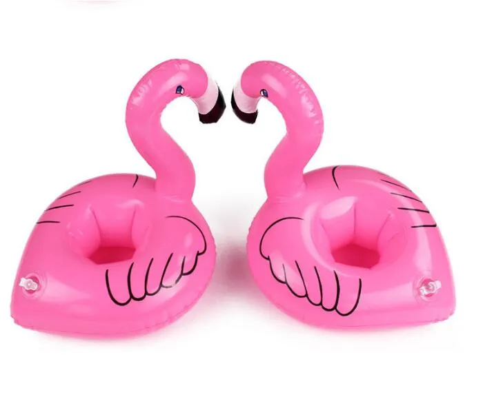 Flamingo Uppblåsbara dryck Botlle Holder Härliga Barn Bad Pool Floats Bar Kustar Floatation Devices Barn Bath Toy