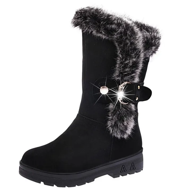 Snow Boots Botas femininas Ankle for Women Fashion Lady Boots Winter Zapatos Mujer Shoes Women's Winter Short plush Boots