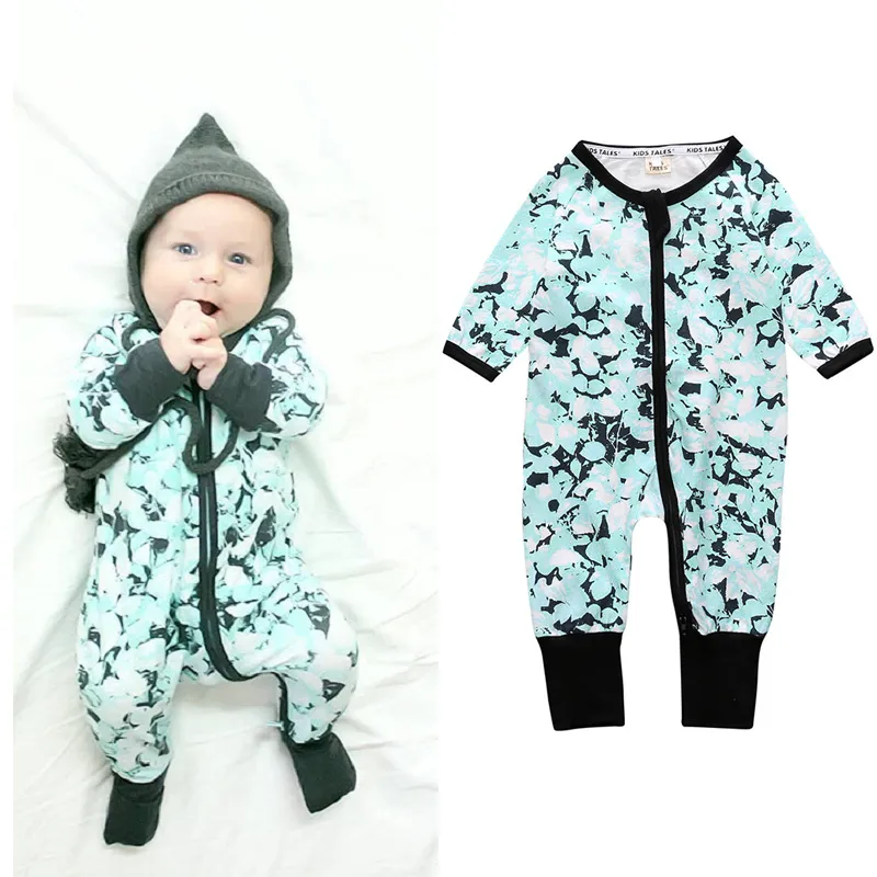 Dzieci Odzież Niemowlę Baby Pajacyki Nowa Moda Noworodka Baby Jumpsuits Cartoon Z Długim Rękawem Baby Boy Girl Odzież 100% Bawełna