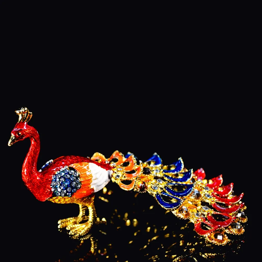 Qifu arte artesanato lifelike pavão bonito para decoração de casa