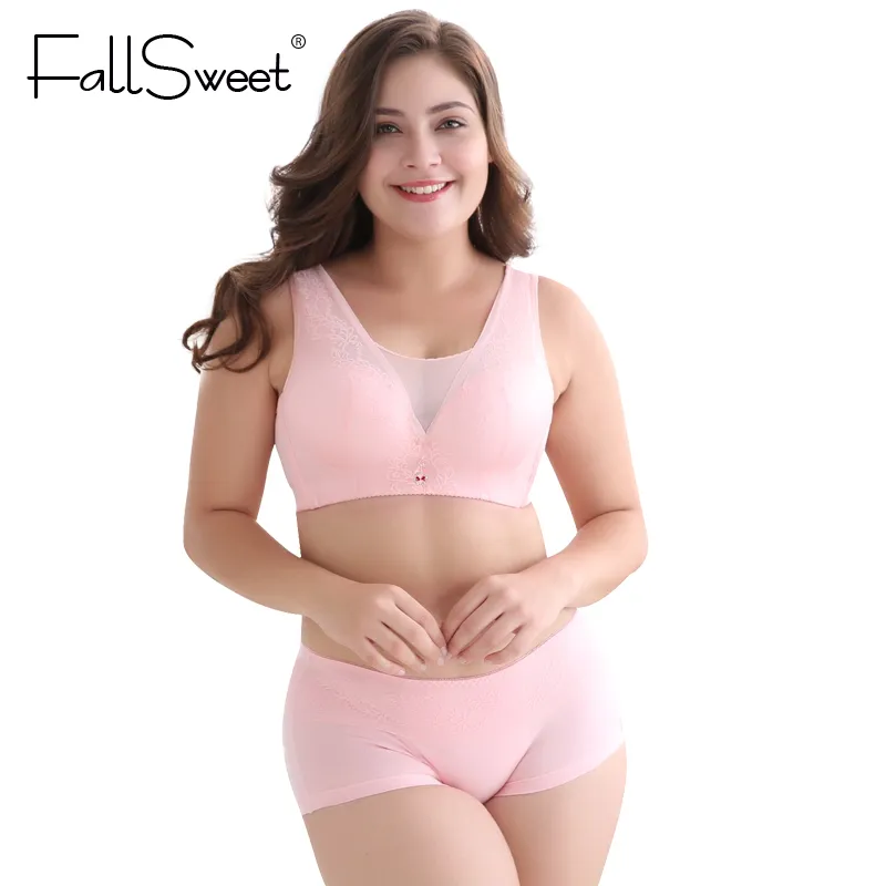 FallSweet No Wire Bra Set For Women Full Coverage Vest Brassiere Set With  Panties Briefs C D Cup L XL XXL C18111601 From Shen8401, $14.5