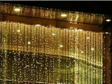 1000 luces LED bombillas 10M * 3m luces de la cortina, luces del ornamento de la Navidad, decoración de la boda de hadas de destello coloreada tira del LED LightAC.110V-250V