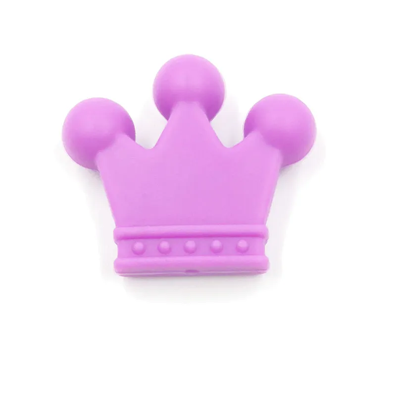 50st Mini Crown Pärlor Matkvalitet Silikon Baby Tand Toy Diy Baby Chew Necklace Pacifier Clip Loose Pärlor Nursing Teethers