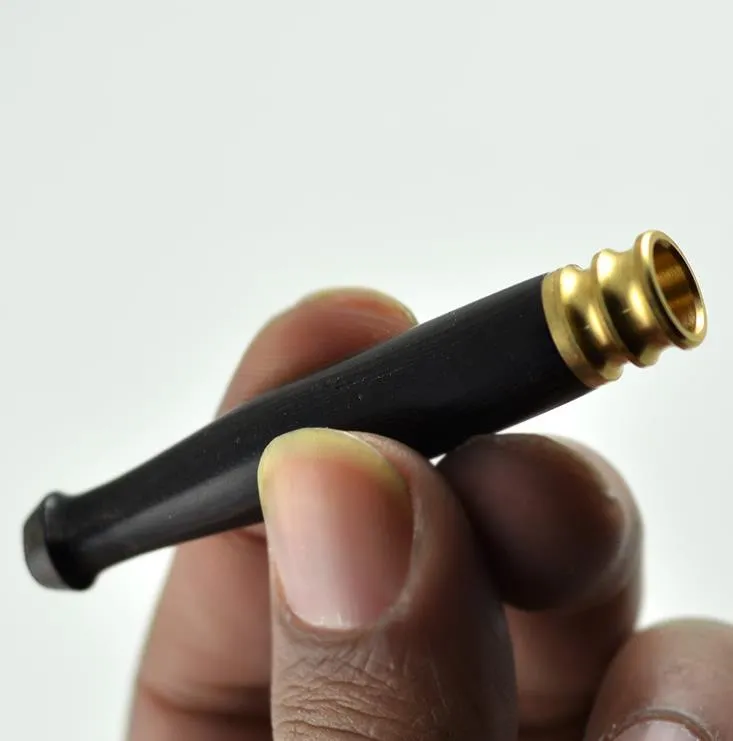 흑단 흑단 로니 로즈 우드 트럼펫 마우스 피스 Yew Phoebe 6cm 긴 담배 홀더