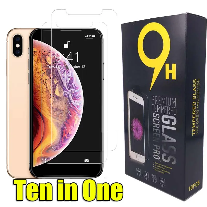 For Iphone 12 Pro Max 11 Xr Tempered Glass Samsung Galaxy 9h Thoughen Screen Protector For Iphone Xs Max Xr