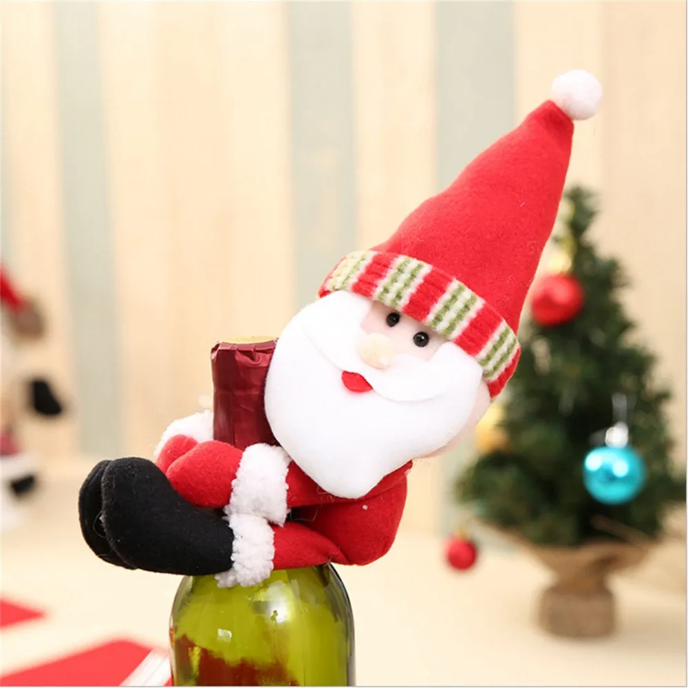 Christmas Decor Red Wine Bottle Cover Bags Decoration Home Party Hug Santa Claus Snowman Christmas decorations