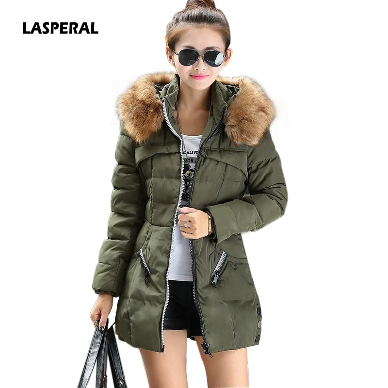 Hiver épaissir Parkas manteau chaud longue femmes Parka grande fourrure à capuche Parkas femmes hiver manteau mince veste rembourrée