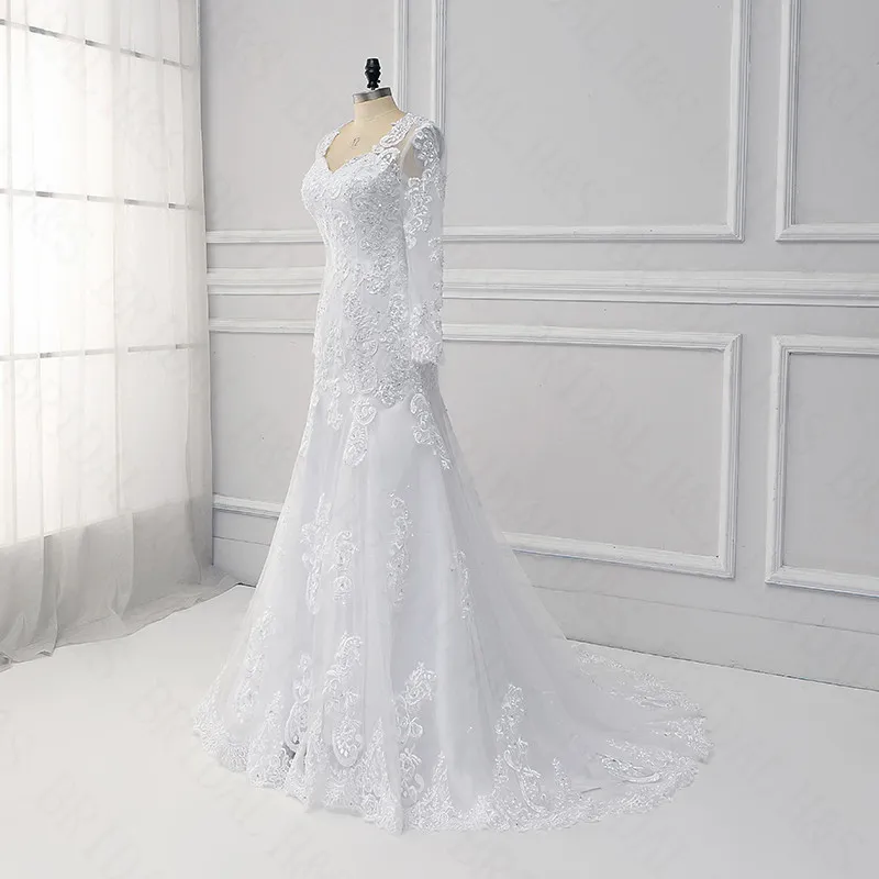 lace dress 2018 korean Korean Embidered Meaid Wedding ss with e Long Sves