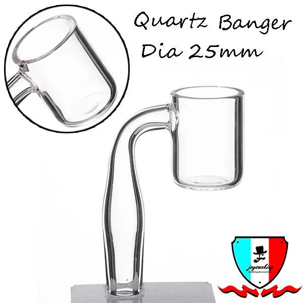 Quarzo Banger Chiodo 25mm Ciotola Ciotola piatta Accessori per fumatori 10mm 14mm 19mm Giunto lucido maschio / femmina per vetro Bang Dab Rigs