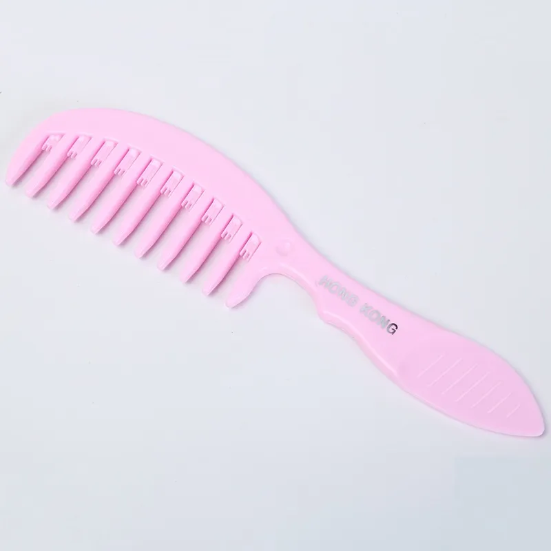 Snoep Kleuren Handgreep Barber Hairdressing Kapsel Kam Plastic Brede Tand Haar Kammen Haarstijl Dames Dame Styling Tools