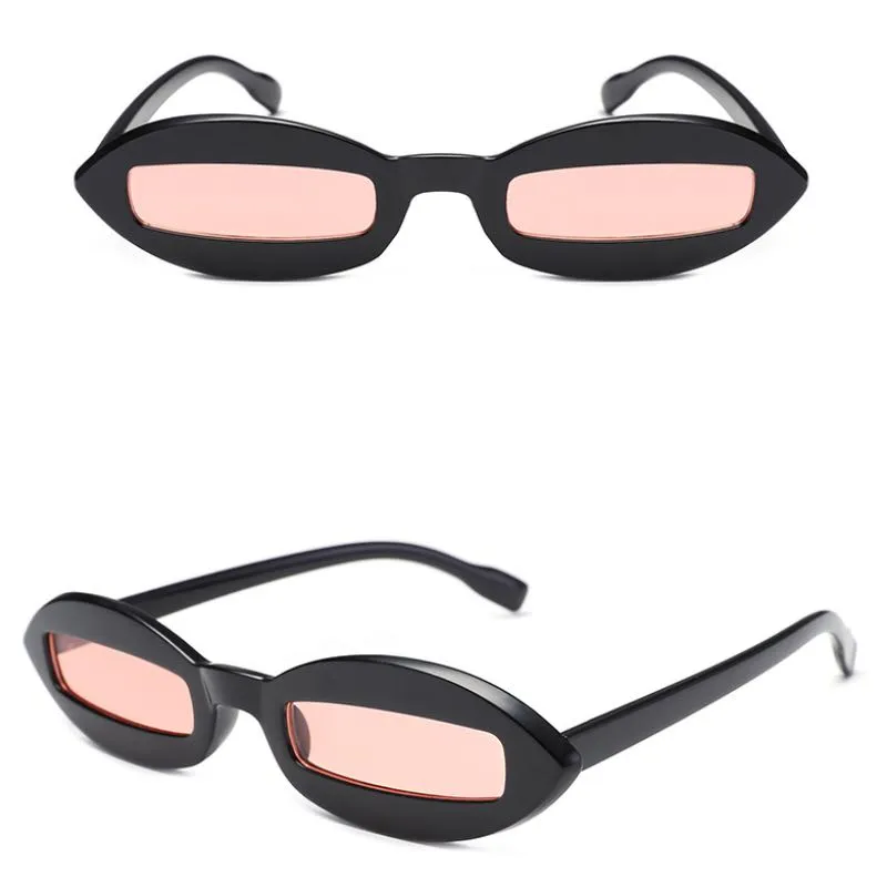Mode liten ram solglasögon oval special solglasögon metall gångjärn unisex design uv400 6 färger melody2041 butik
