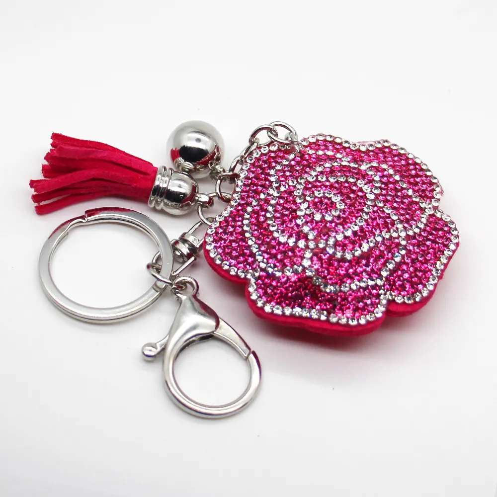 Fashion Belt Rhinestone PU Cheather Key Chain com uma variedade de bugigangas personalidade criativa charme presente surpresa