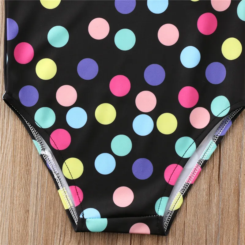 Deux styles été enfants bébé filles point maillot de bain pièce de remorquage une pièce bowknot maillots de bain bikini maillot de bain glands dots colorés vêtements de plage