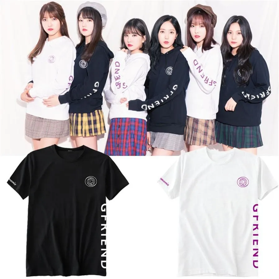 Kpop GFRIEND Eun Ha Yu Ju Sin B Um Ji Concert Support T-Shirt in cotone Maglietta allentata per uomo e donna So Won Ye Rin Fashion Tee