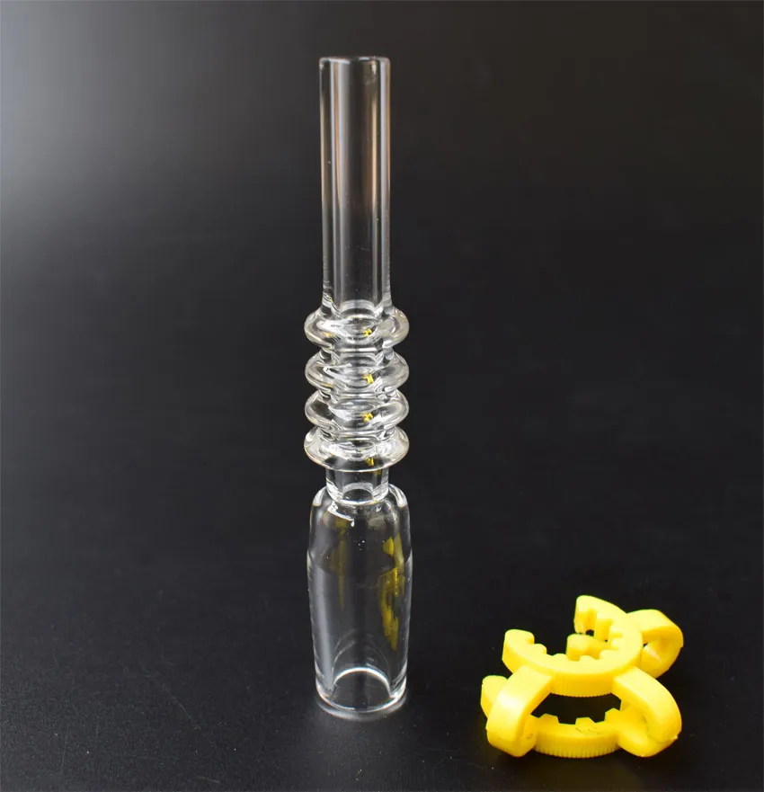 DHL de alta calidad 10 mm 14 mm 18 mm Punta de cuarzo para mini kits de colector de néctar con clips de plástico Keck Puntas de uñas de titanio Bongs de vidrio