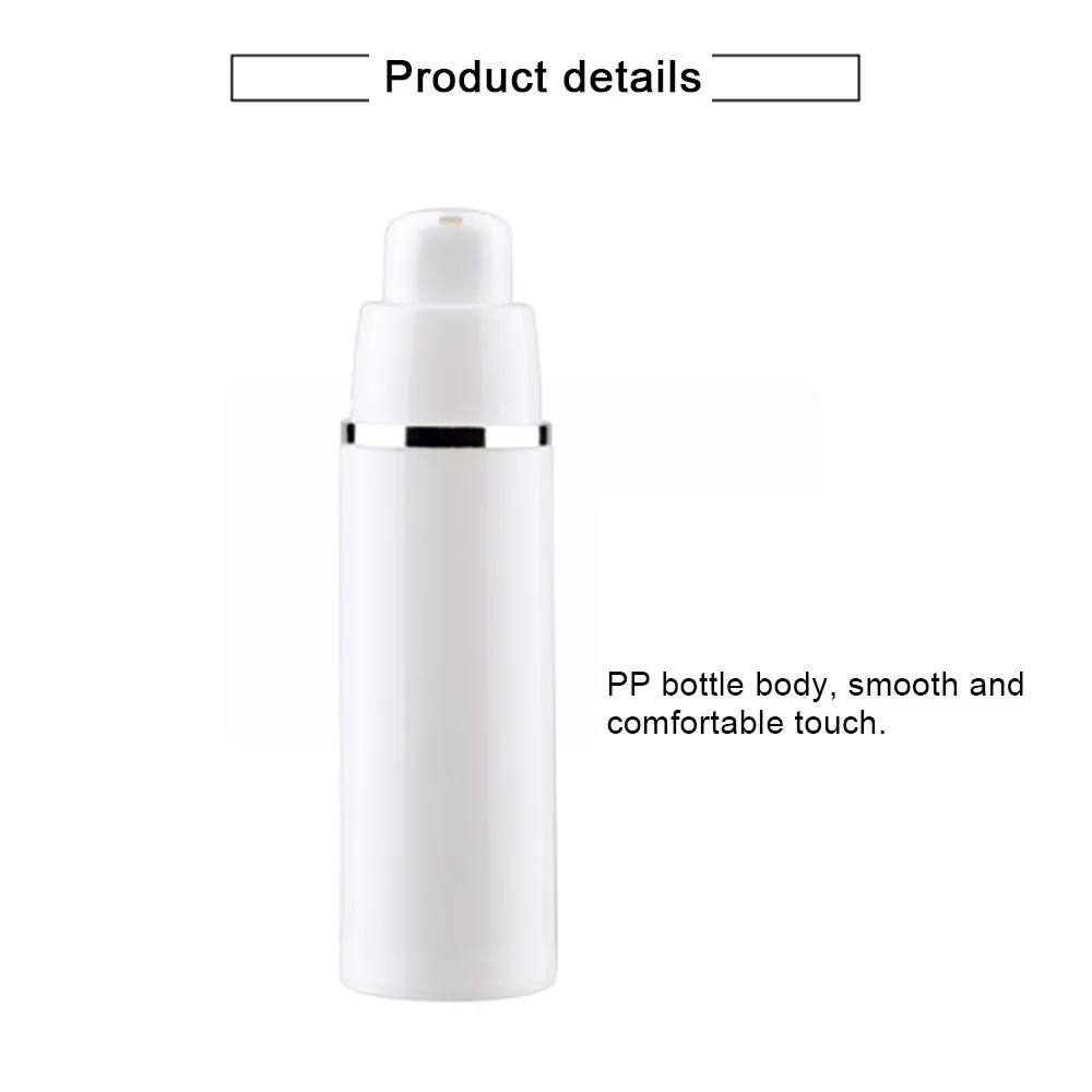 15 30 50ML Empty refillable white high-grade airless vacuum pump bottle Plastic cream lotion Container Tube Travel Size