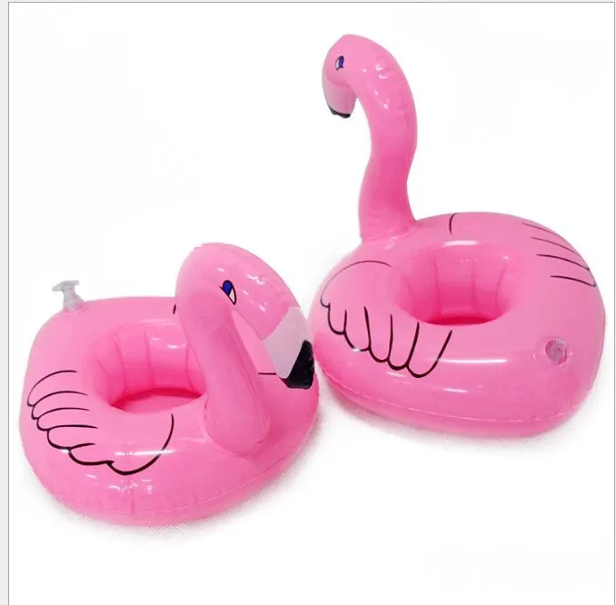 Flamingo Uppblåsbara dryck Botlle Holder Härliga Barn Bad Pool Floats Bar Kustar Floatation Devices Barn Bath Toy