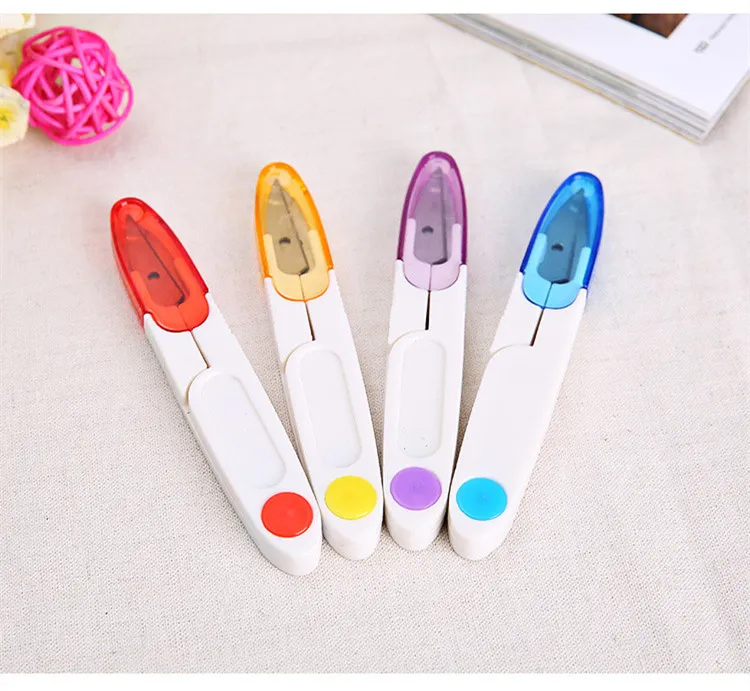 Shape Clippers Sewing Trimming Scissors Nippers Transparent Cover Mini Cross-stitch Embroidery Clipper Cutter dropshipping