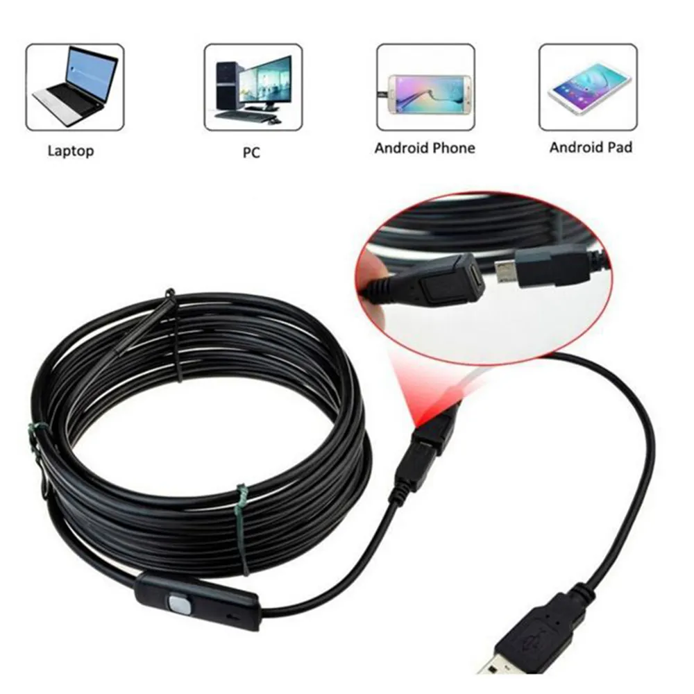 5.5mm endoskop kamera USB android endoskop Su Geçirmez 6 Android PC Için LED Borescope Muayene Kamera Endoskop