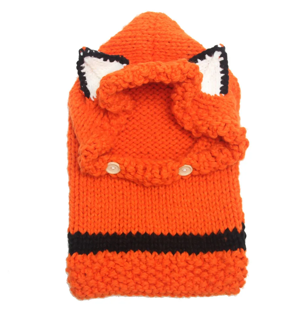 Bavaglino simpatico cappello di volpe 2 pezzi / lotto berretto invernale per bambini lavorato a maglia in Europa e negli Stati Uniti nuovo cappello caldo