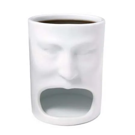 1 pièce visage en céramique Dunk tasse avec porte-biscuit poche café et biscuit tasse tasse à café thé lait tasse fête cadeau créatif