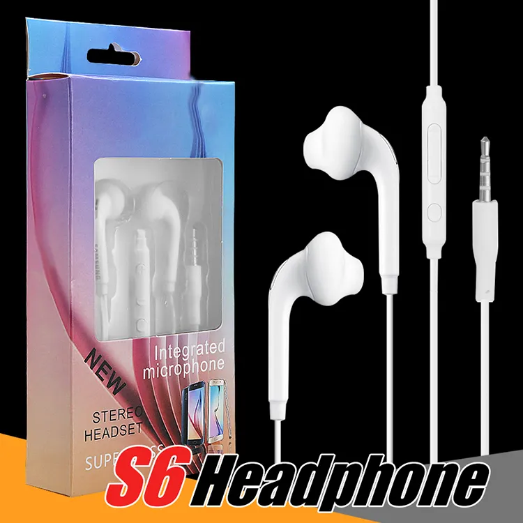 S6 S7 Earphone Earphones For iPhone 6 6s Headset Headphones For Jack In Ear Wired Earbuds With Mic Volume Control 3.5mm With Package