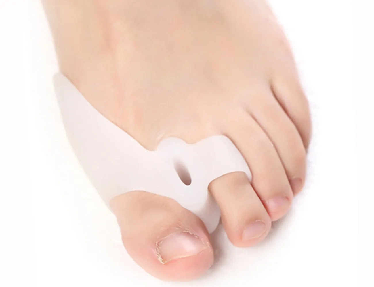 Elitzia ETFt008 Foot Care Hallux Valgus Buffer Type Double Hole Silicone Toe Separator Daily-use