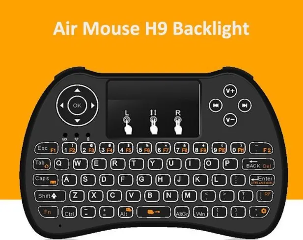 Draadloos Blacklight-toetsenbord met achtergrondverlichting H9 Fly Air Mouse Multi-media-afstandsbediening Touchpad-handheld voor Android TV BOX