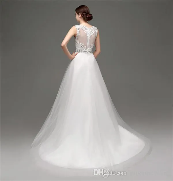 Sleeveless Beading Sash Wedding Dresses Tulle... From 65,15 €