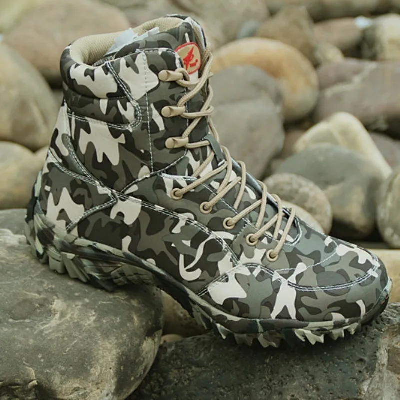  Botas de trekking de camuflaje de lona impermeable para hombre,  zapatos de senderismo al aire libre para hombre, botas tácticas militares,  verde-43 : Todo lo demás