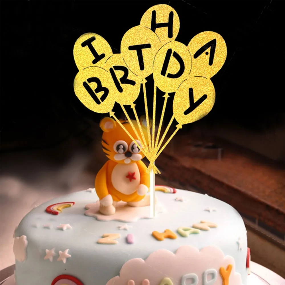 Confettis coeur ballons, premier bébé fille anniversaire décorations gâteau Topper roman ballons Design lettres motif Design décoratif