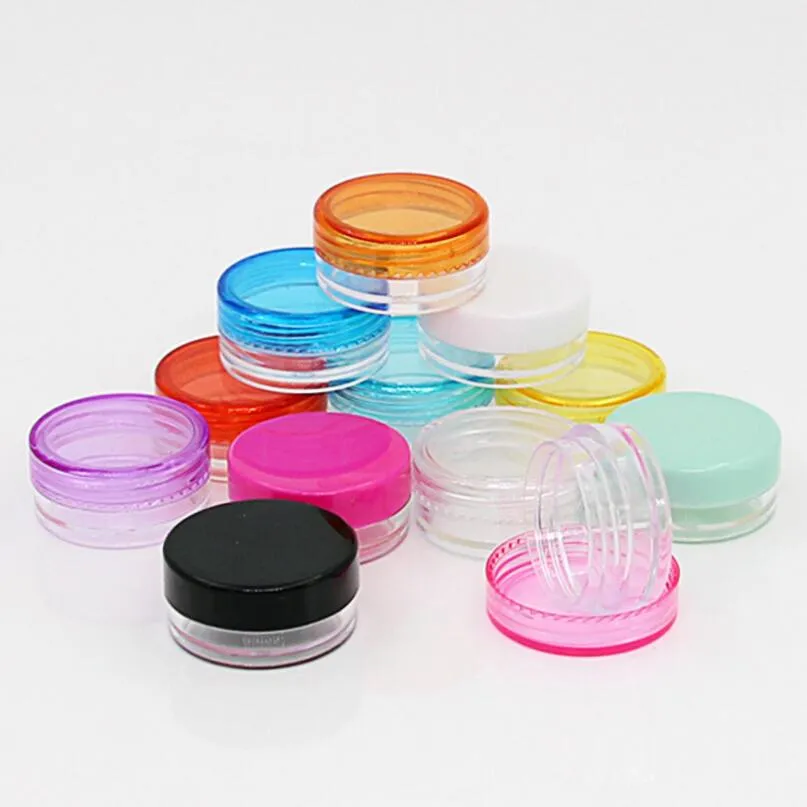 5g 5ml Clear plastic jar, empty cosmetic containers,sample makeup sub-bottling nail powder case LX1134