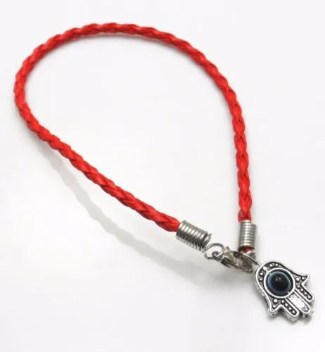 30 sztuk / partia Mieszane Hamsa Hand Evil Eye String Bransoletki Lucky Charms Wisiorek Skórzany DIY Nowy