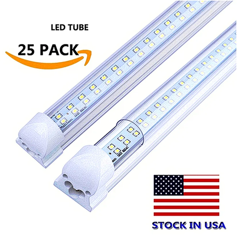 tube 8ft ( tube+base ) integrated LED tube light lamp T8 2400mm 2.4M 8 FT 72W 6000LM SMD LED shop lights