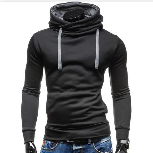 Hoodies moda Homens Sudaderas Hombre Hip Hop Mens Gola Sólida Pullover Moletom Com Capuz Camisola Slim Fit Homens Casaco Com Capuz Com Mais o Tamanho