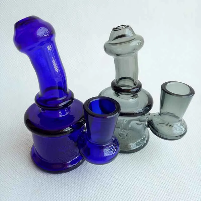 최신 컬러 미니 유리 봉 물 담뱃대 3.5inch 물 파이프 Pyrex 오일 rigs 두꺼운 재활용 러 나노 버블 러 2 색 선택 14mm 여성 선택