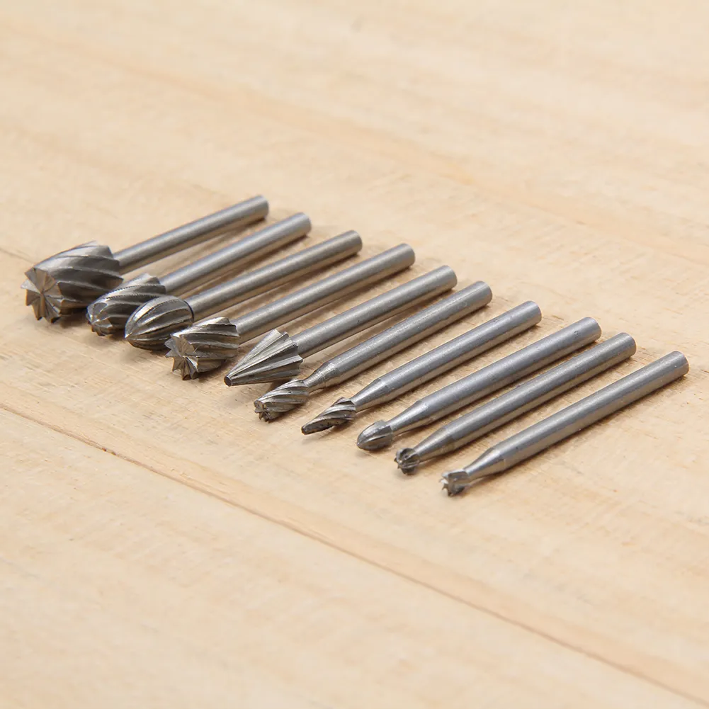 10 stücke HSS Router Bits für Dremel Bits Rotary Frässchneider 1/8 Zoll Schaft Gravur Set Holzbearbeitungswerkzeug